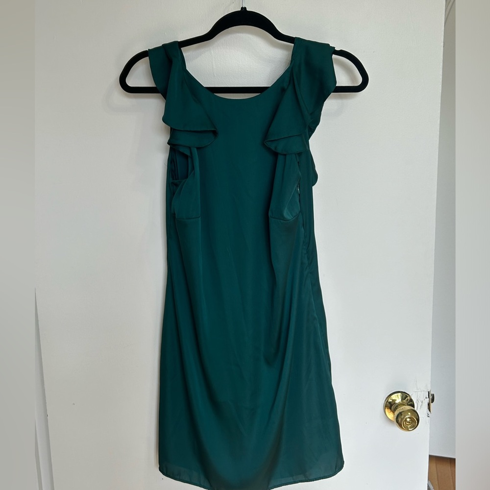 Silk forest green dress